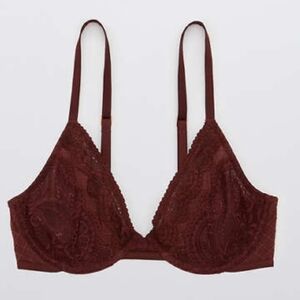 Aerie Real power plunge lace underwire bra size 34DD